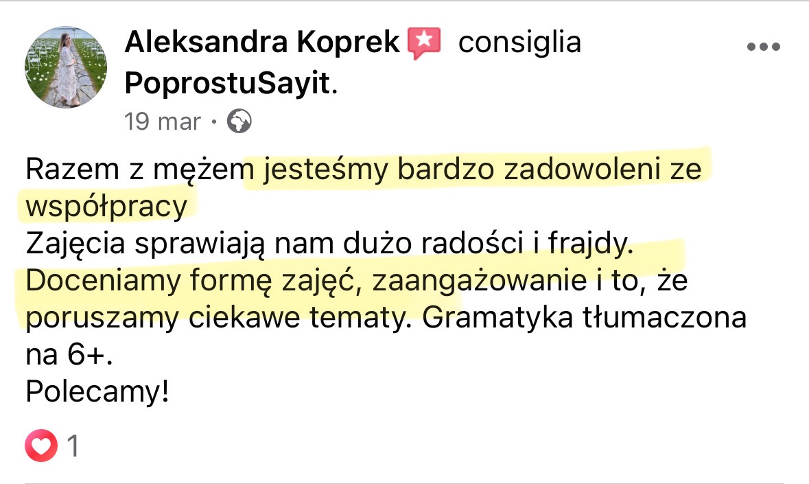 pozytywna opinia